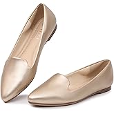MUSSHOE Flats for Women Pointed Toe: Buttery Soft Suede Comfort Dress Shoes with Arch Support - Lightweight Slip On Ballet Flats for All Day Office Work,Walking & Casual Wear