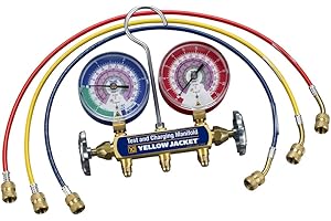 Yellow Jacket 41868 - Series 41 Hydrocarbon (R-290, R-600a) Two Valve Manifold with 24' Hoses