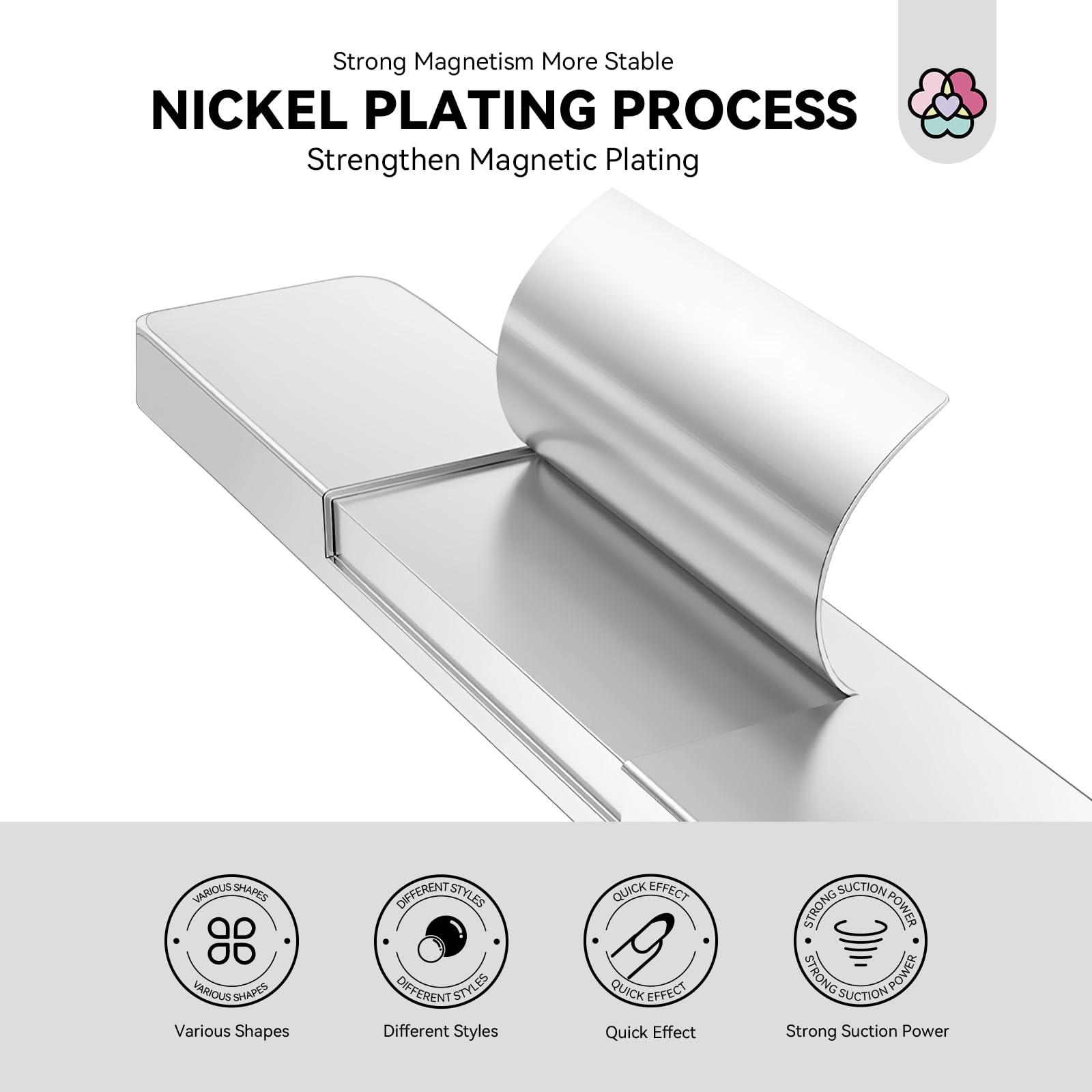 SAVILAND Cat Eye Magnetic for Nail: 9PCS Cat Eye Gel Nail Polish Magnet Tools Set Strong Suction Nail Magnet Nails Square Round Magnet Stick Diverse Cat Eye Effect Double Ended Nail Salon Art Tools - Image 2