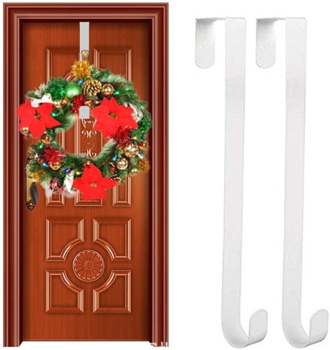 ZHTY 15Inch Metal Wreath Hanger Over The Door Hooks Christmas Garland