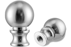 2 Packs Lamp Finial Cap Knob Lamp Decoration for Lamp Shade, Lamp Nut (Threaded 1/4-27) Silver Lamp Finials Head Decoration T