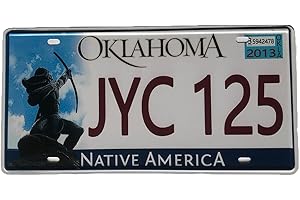 ROOKOPR Oklahoma License Plate Aluminum Novelty License Plate 12"x6" Front of Car Decorative for Men Women
