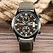 YISUYA Chronograph Quartz Wrist Watch with Date Waterproof Japanese Movement Watch Army Green Nylon Band Gift for Men