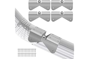 4 PCS Stainless Steel Gutter Extension Hinge, Downspout Extension Flip-Up Hinge with Screws, Easy Installation on Any Size Re