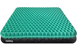 HELISHY Gel Seat Cushion for Pressure Relief, Egg Sitting Gel Flex Cushion with Non-Slip Cover, Ventilation Breathable Honeycomb Egg Gel Cushion for Home Office Chairs Car Seat Wheelchairs (Green)