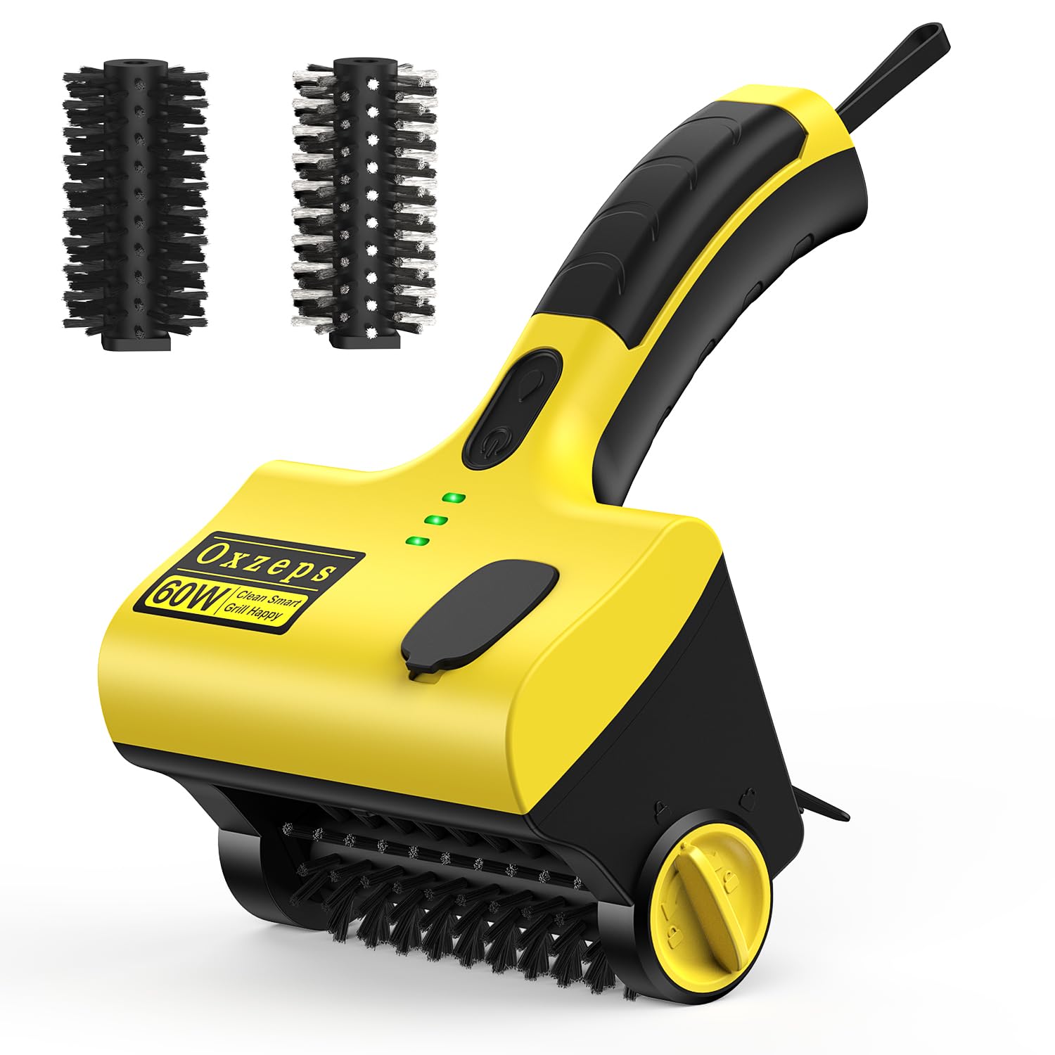 View 1 of ?Oxzeps Outdoor Electric BBQ Brush, 2600mAh Battery Capacity 7.4V 2-Speed Power Control Rechargeable Grill Brush with 2 Brush Heads, 360° Rotating Cleaning Brush.