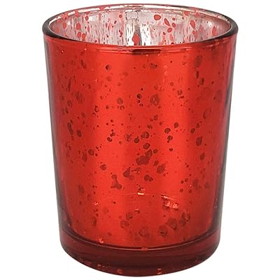 Buy Just Artifacts Speckled Mercury Glass Votive Candle Holder 2 75 Inch 12pcs Red Votives W 12pcs Wax Tea Light Candles Included Online In Turkey B01mz827up
