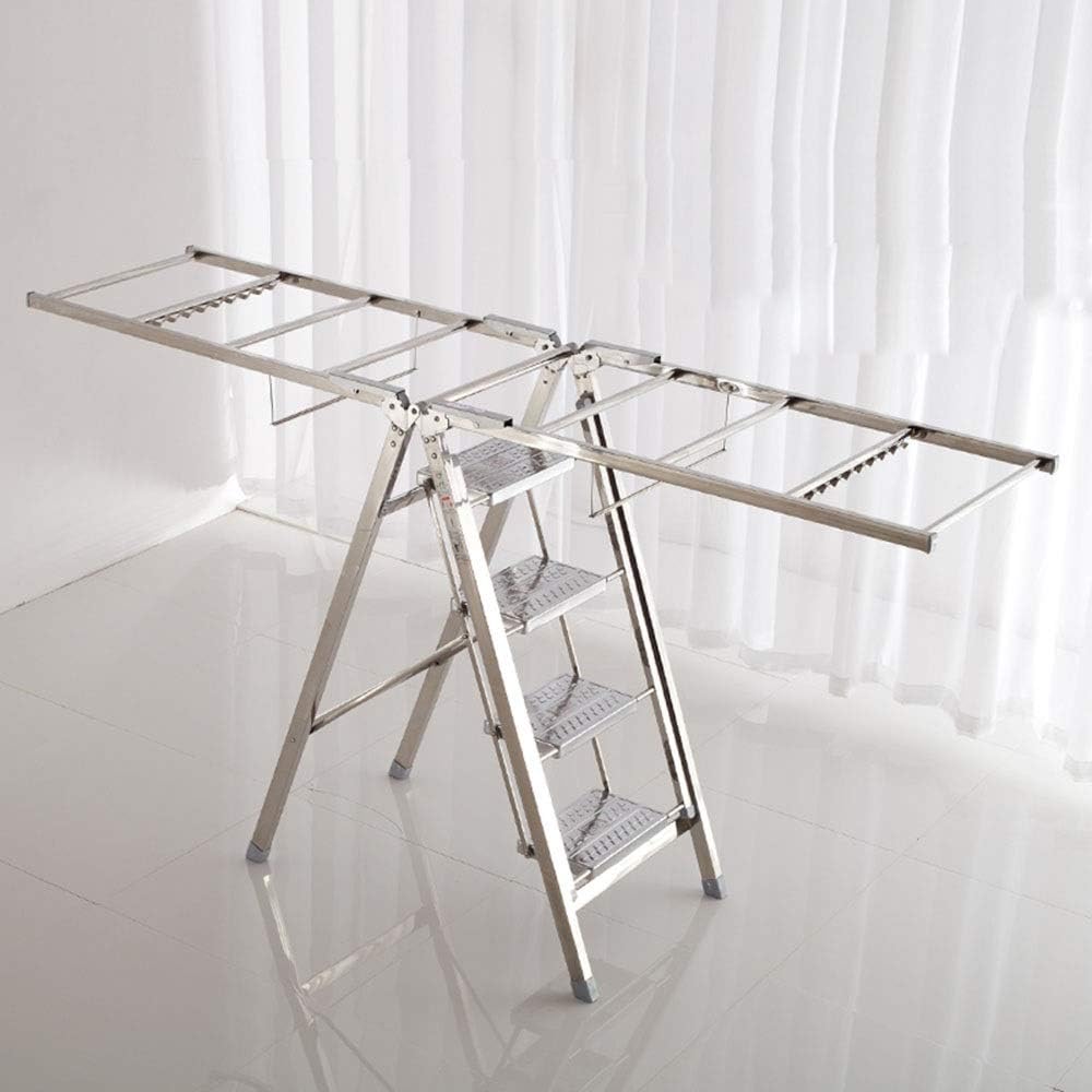 Yanan Stainless Steel Ladder Drying Rack Clothes Horse, Multifunctional