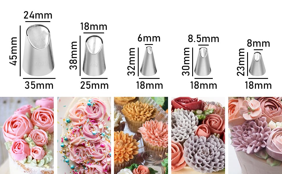 Dessert Decorating Syringe Kit - Stainless Steel Icing Piping Set With 6 Nozzles, Cake & Cupcake Decorating Tools