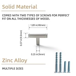 Goo-Ki 6 Pack Single Hole Cabinet Pulls Brushed