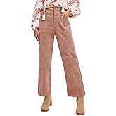 Acelitt Womens Casual Winter Straight Leg Elastic Waist Corduroy Pants with Pockets, S-XXL
