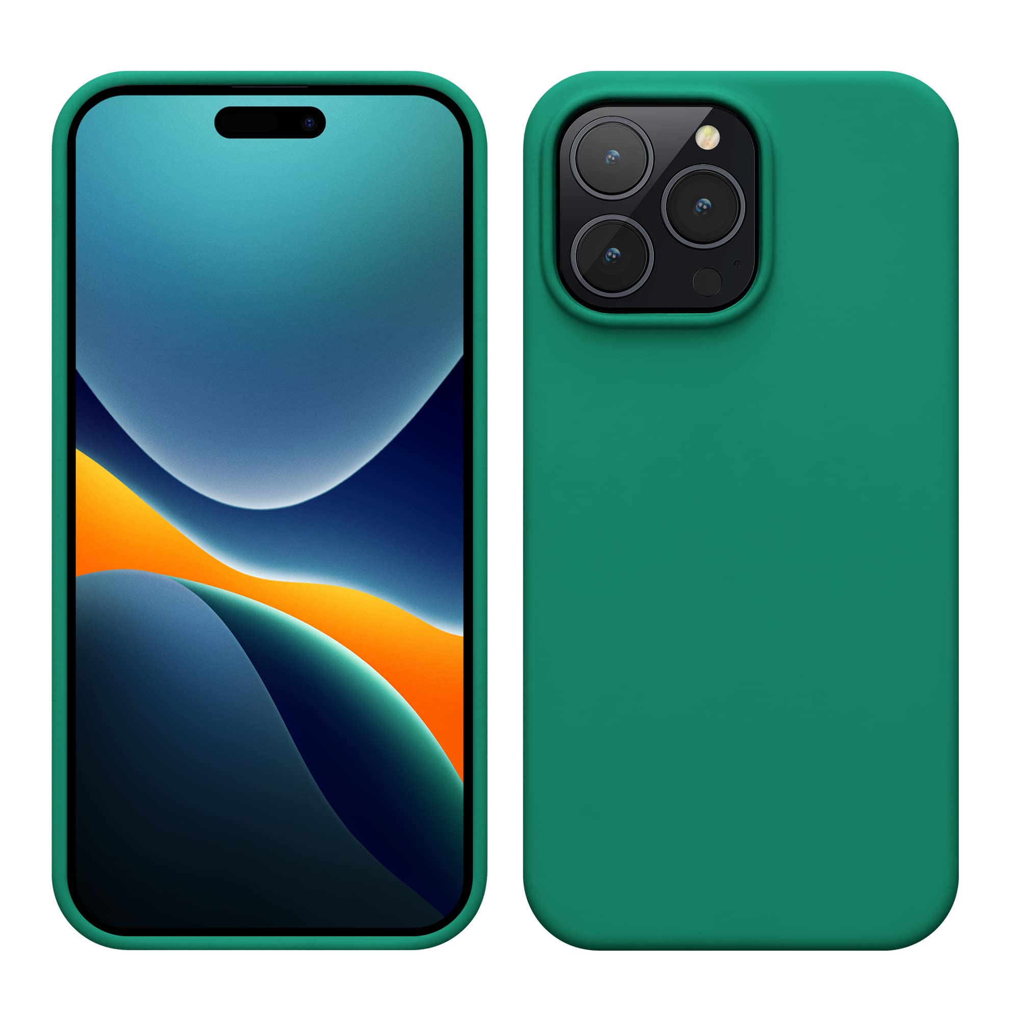 kwmobile Case for iPhone 14 Pro Max Case - Slim Soft TPU Silicone Cover - Works with Wireless Charging - Emerald Green — image 1