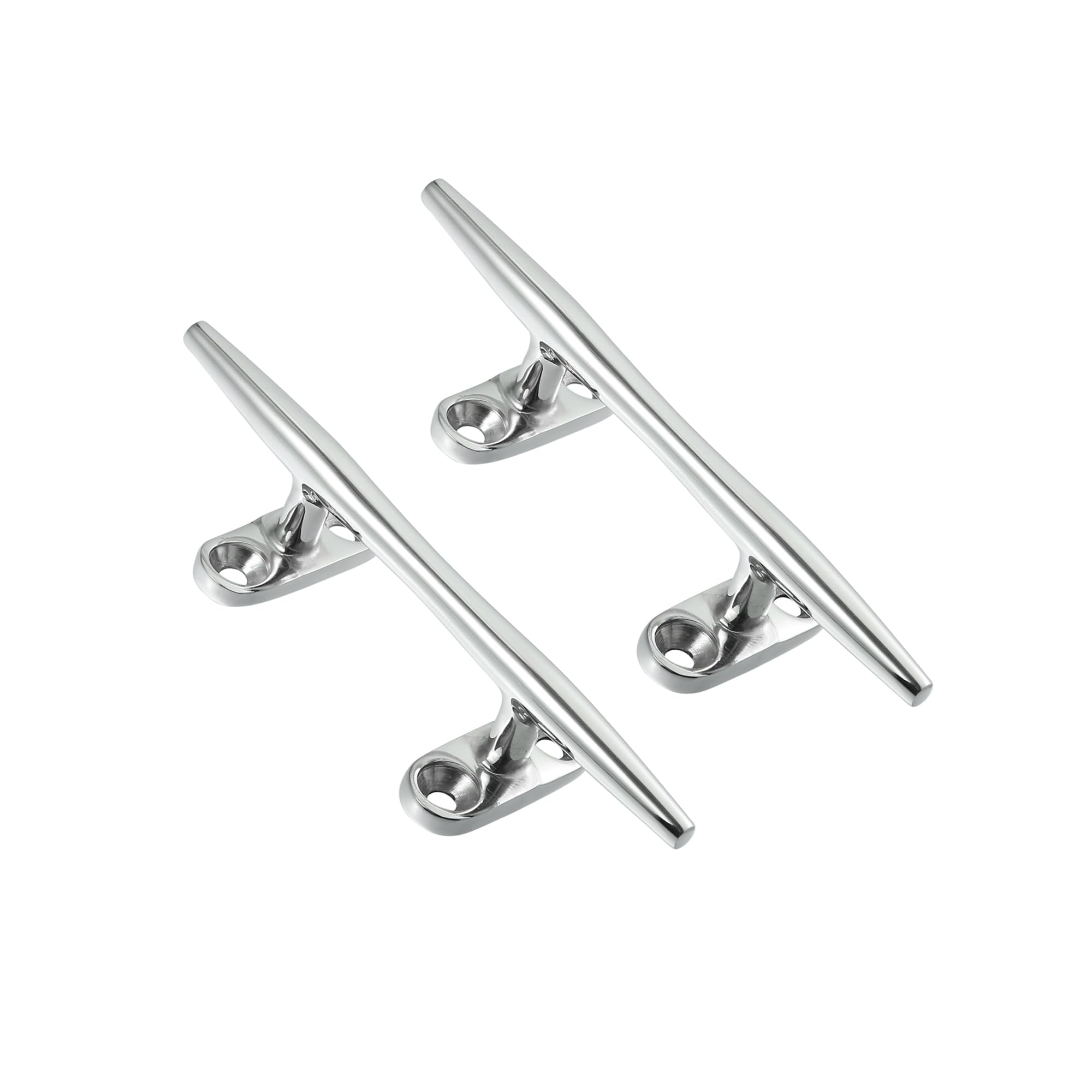 Motoforti 2pcs 5 Inch Stainless Steel Flagpole Cleat Hook Boat Deck Rope Cleat Long-lasting