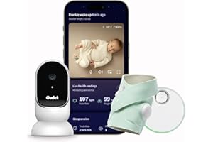 Owlet Dream Duo – FDA-Cleared Smart Baby Monitor with Sock & HD Video Cam 2K HD Video, Cry & Motion Alerts, Temp Monitoring