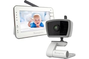 MoonyBaby Baby Monitor with Camera and Audio, No WiFi, 4.3" Display, 1000ft Long Range, 10 Hours Long Battery Life, Power Saving/Voice Activation,Night Vision,Temperature Sensor and Lullabies,Trust-30