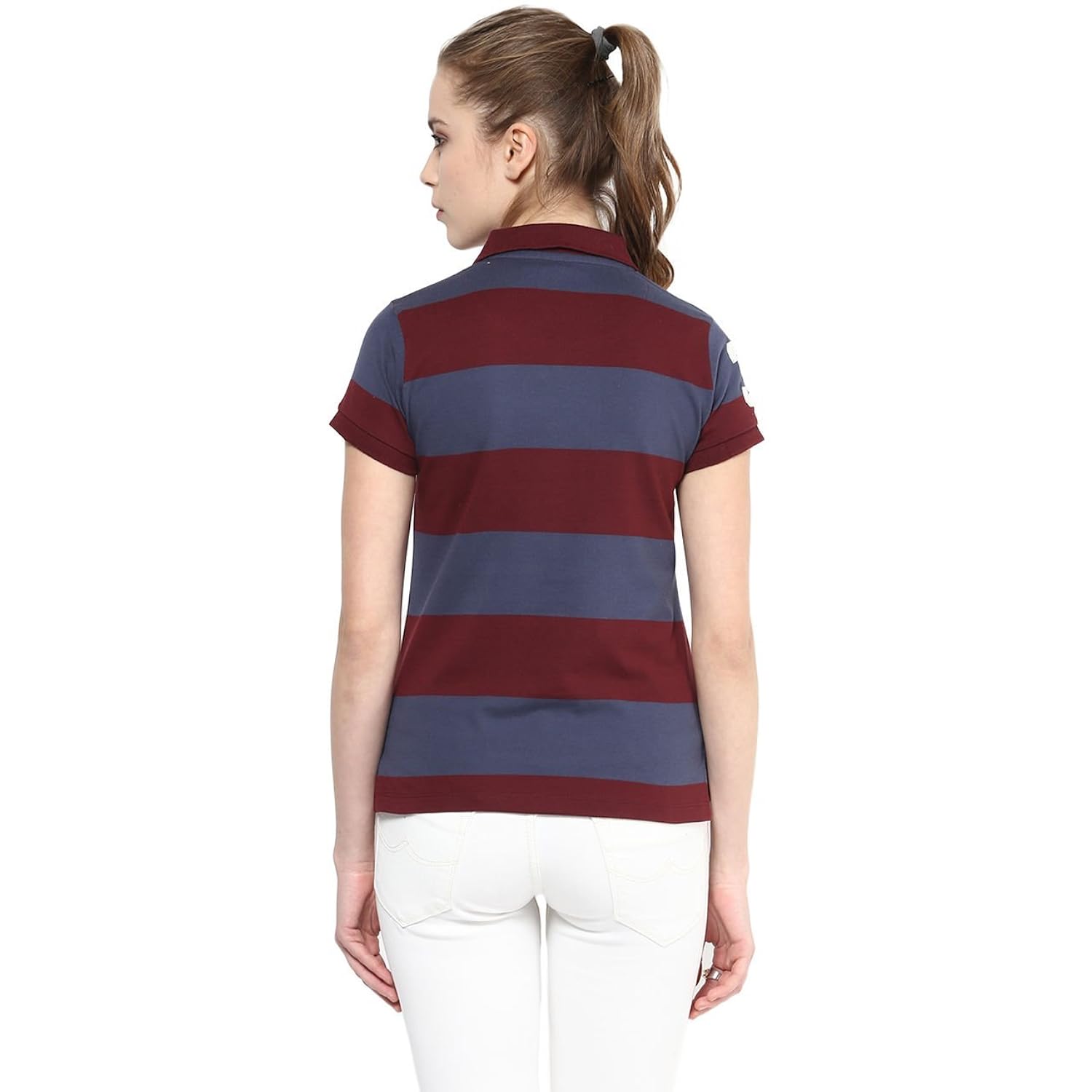 american crew women's cotton blend polo t-shirt