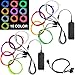DanziX 10 Pack 3ft Portable EL Wire, Neon Light for Halloween Christmas Party Decoration Home Improvement - 10 Colors