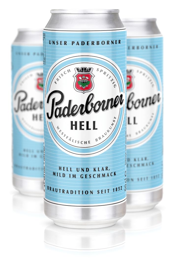 Paderborner Hell Bier, mild süffiges Helles, Dosenbier EINWEG (24 x 0.5 L Dose) 4