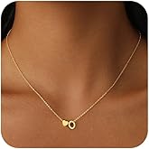 Lyncory Gold Heart Initial Necklace for Women 14K Gold Plated Pendant Letter Dainty Fashion Heart A-Z Initial Necklaces for Women Jewelry Gifts