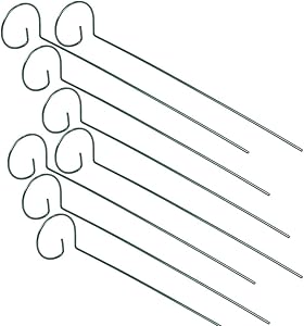 8Pcs Plant Support Rings Stakes Frame Metal for Garden Herbaceous Roses, Orchids, Sunflowers, Zinnias, Peony, Lilies, Kakis, Young Trees (2.67" W x 16" H)