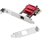 5Gbps PCIe Network Adapter, RTL8126 Chip Multi-Gigabit Ethernet Card (5G/2.5G/1G/100Mbps) PCIe 3.1 X1, RJ45 LAN Controller with PXE Boot, Low Profile Bracket for Windows/Linux