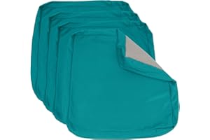 Focuprodu Set of 4 Replacement Outdoor Cushion Covers,Patio Cushion Covers,Waterproof Outdoor Cushion Slipcovers with Non-Slip Bottom for Indoor/Outdoor Furniture (Light Blue, 24x24x4 (4 pc))