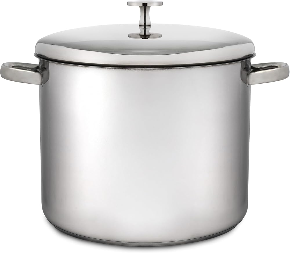 MasterClass Stock Pot 11L with Lid Induction Stainless Steel Silver