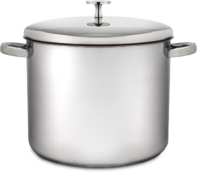 MasterClass Stock Pot 11L with Lid Induction Stainless Steel Silver