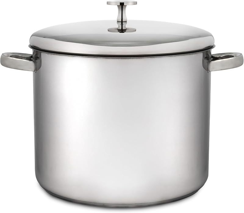MasterClass Stock Pot 11L with Lid Induction Stainless Steel Silver