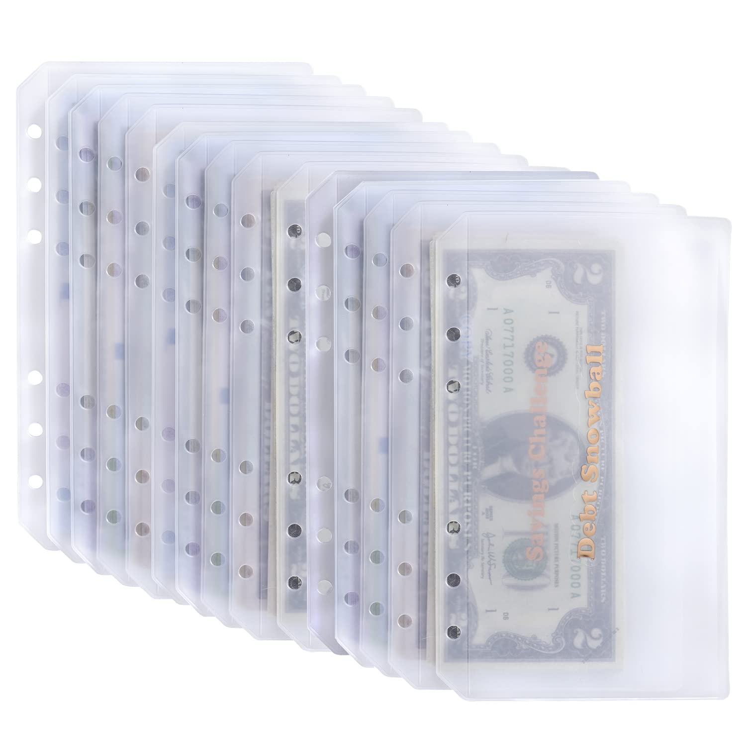 Photo 1 of UMSICHT 15pcs A6 Binder Pockets with No Zippers, Zipless Budget Envelopes for Cash System, A6 Binder Pouch for 6 Ring Binder, Money Folder Organizer for Cash.