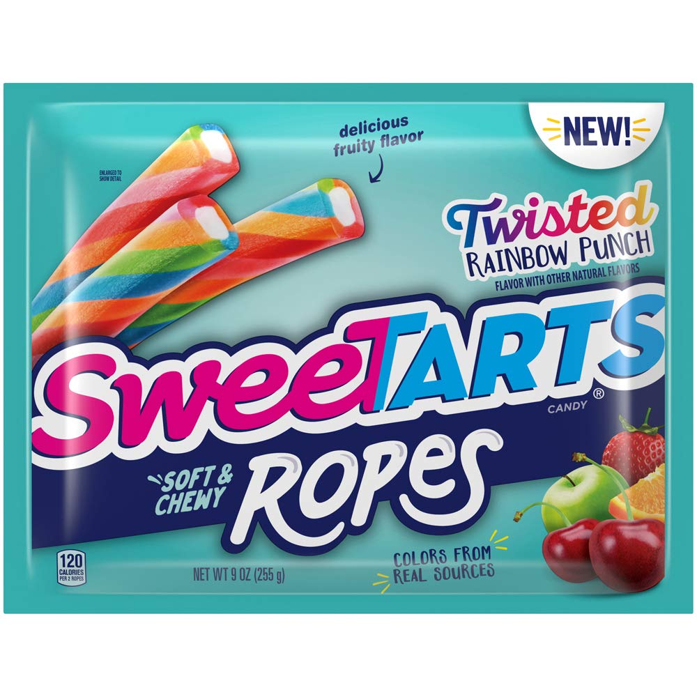 SweeTARTS Twisted Rainbow Ropes, 9 Oz, 12Count Grocery