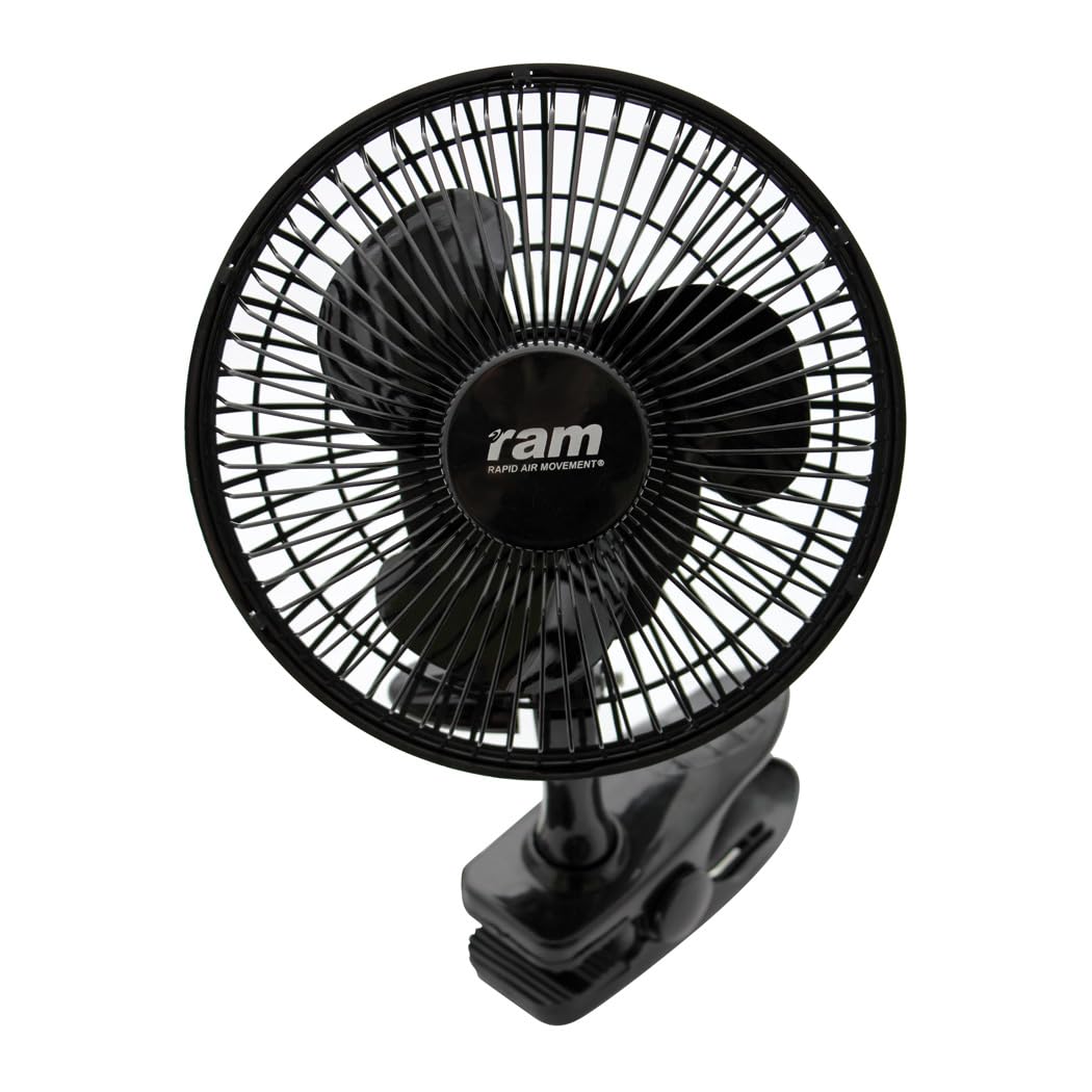 RAM Clip On Fan 15W 6 Inch Electric Clip Fan With 2 Speed Settings For Home Bedroom Grow Tent Office Desktop Mains Powered 2 Speed Quiet Air Circulator Fan