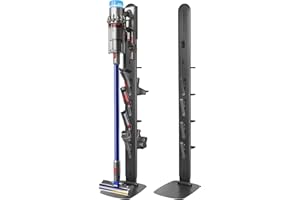 Kukikan GrandeTier 8-Hook Vacuum Stand Holder for Dyson Gen5 V8 V15 V12 V11 V10 V7 V6, Premium Metal Floor Docking Station with Built-in Cord Management, Storage for Cordless Vacuum & 8 Accessories