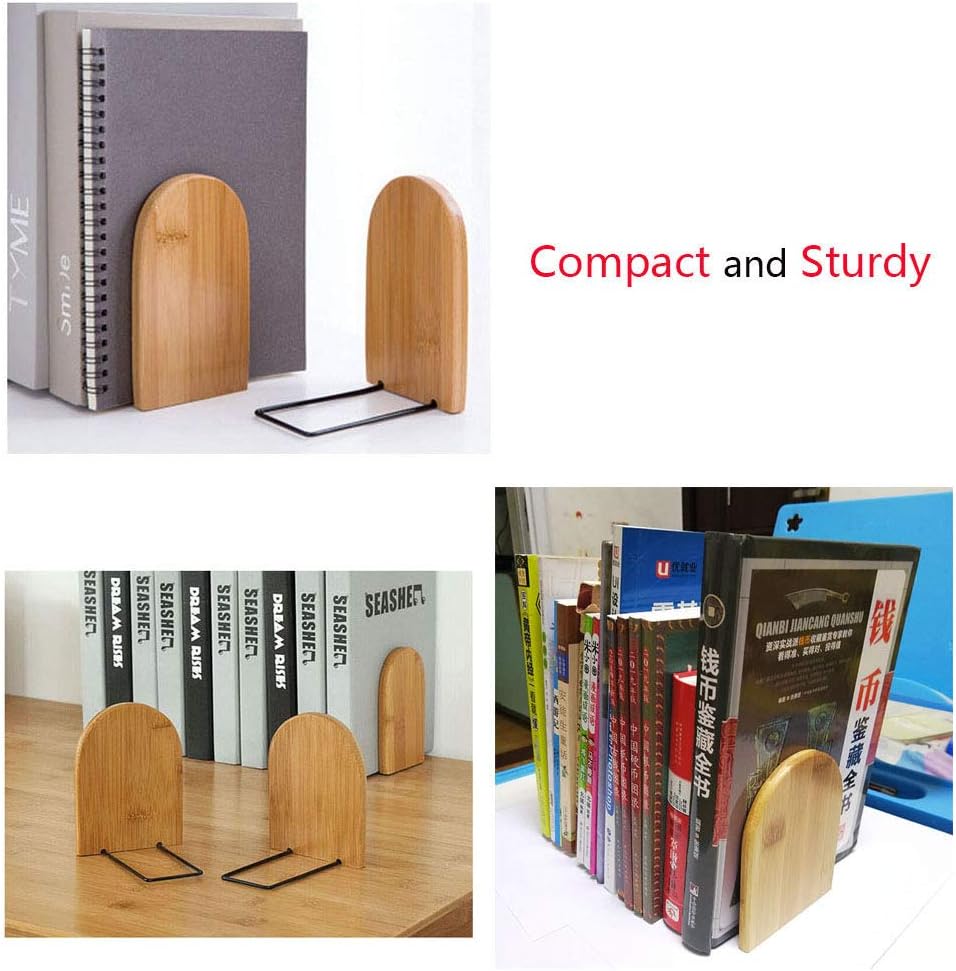 1 PairSize L Wood Bookends 1 Pair Bookend Supports Bookshelf Holder