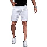 GINGTTO Denim Shorts Men Stretch Skinny Jean Shorts for Men