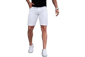 GINGTTO Denim Shorts Men Stretch Skinny Jean Shorts for Men