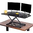 Stand Steady X-Elite Pro, Premier Corner Standing Height Adjustable Desk Converter w Monitor Lift For Cubicles and L-Shaped Desks, Extra Large 40 Inch Wide Sit to Stand Desk, Fully Assembled (27.25" L x 39.25'' W)
