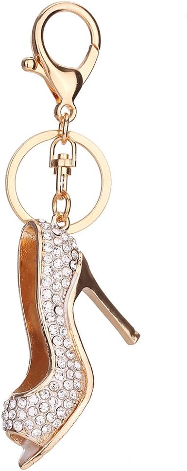Wiffe Bling High Heel Rhinestone Keychain Shoe Bag Car Holder Pendant Charm Keyring