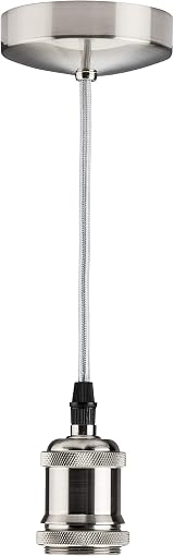 Knightsbridge 6 Inch E27 Vintage Pendant Set in Brushed Chrome view 2