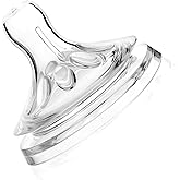 Nipples, 4pcs Nano Nipple Bottle Nipples Transparent Soft Silicone Baby Bottles Nipples for 6 to 12 Month Old Infant