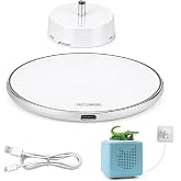 Wireless Charging Base for Toniebox 1, Plug-in Adapter Converts Original Charger to Drop-and-Charge, Compatible with 9V Wireless Chargers, with Wireless Charger Included + USB Charging Cable