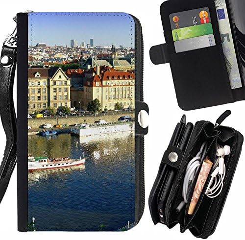 Peach Tech Flip PU Leather Wallet Pouch Protective Skin Case Cover Credit Card Slots for MOTOROLA Droid Turbo 2 / Moto X Force / Prague Vltava