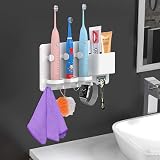 simpletome Electric Toothbrush Holder Wall Mounted Organizer ABS White view 5