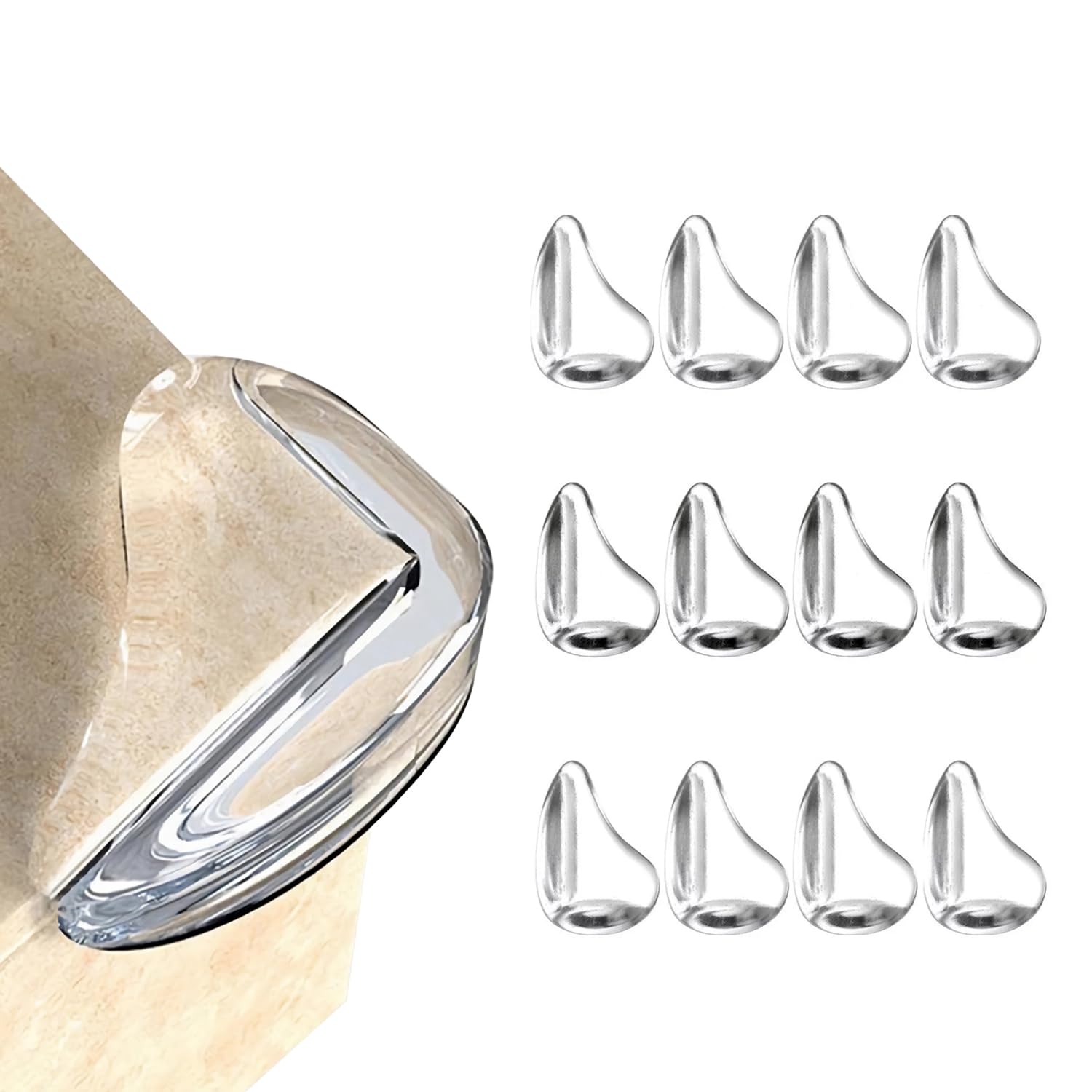 Photo 1 of 12 Pack Corner Protector for Baby, Clear Corner Protectors, Furniture Corner Guard & Edge Safety Bumpers to Cover Sharp Furniture & Table Edges