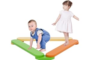 BlueWood Balance Beam for Kids 3-5, Toddler Sensory Wooden Toys and Stepping Stones, Build Coordination Gymnastics Obstacle Motor Skill for Kid