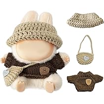 Vêtements Pour Poupée 17 Cm - Ensemble 3 Pièces (pull, Barboteuse, Chapeau, Appareil Photo)