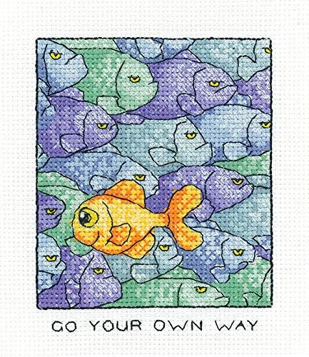 Amazon Com Heritage Crafts Go Your Own Way Cross Stitch Kit Furniture Decor