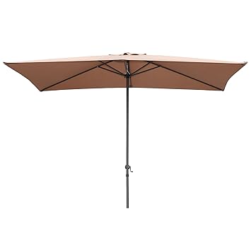 Angel Living 5812320 2x3M Aluminium Sonneschirm Sonnenschutz mit Crank Sun Shade für Garten Patio Möbel (Khaki)