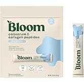 Bloom Nutrition Bovine Colostrum Powder Packet, Gut Health, Immune Support, Hair Growth & Beauty Supplement, Gluten Free, Sugar Free | Unflavored, 15 Servings