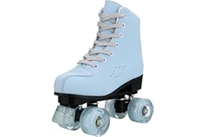 MEIGLQEA Roller Skates for Girls Boys and Women, Cozy Frosted Material Roller Skates with Flash Wheels, Indoor Outdoor Double